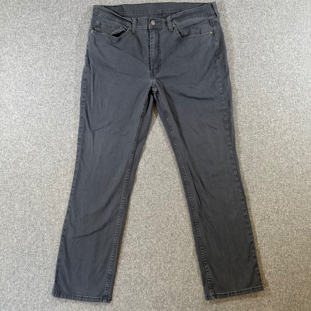 Levis 514 Straight Fit Jeans Mens 36x32 Charcoal Gray Stretch Denim Pants